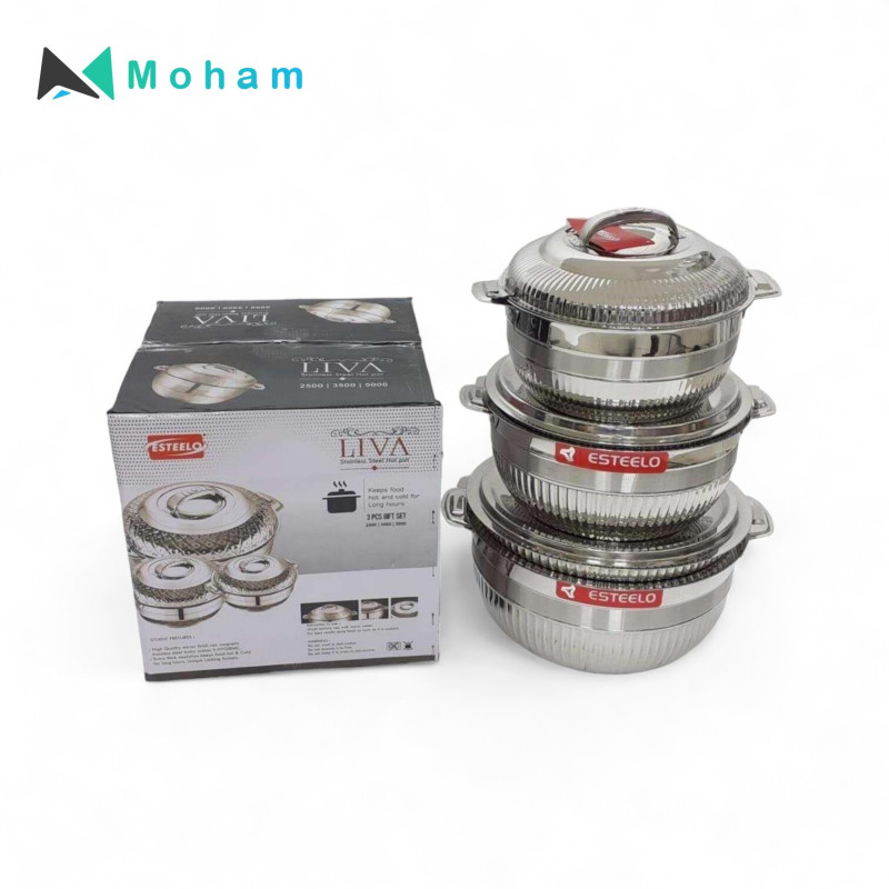 ESTEELO LIVA STAINLESS STEEL HOTPOT- 3PCS GIFT SET