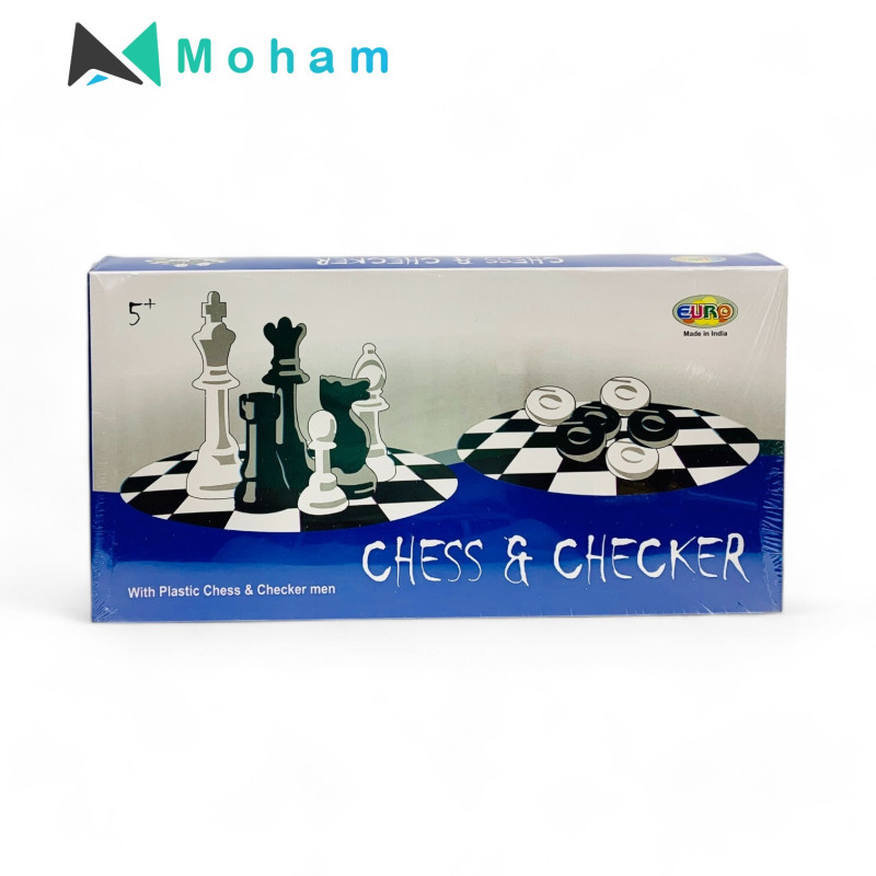 Euro Chess and Checker Board Game Set