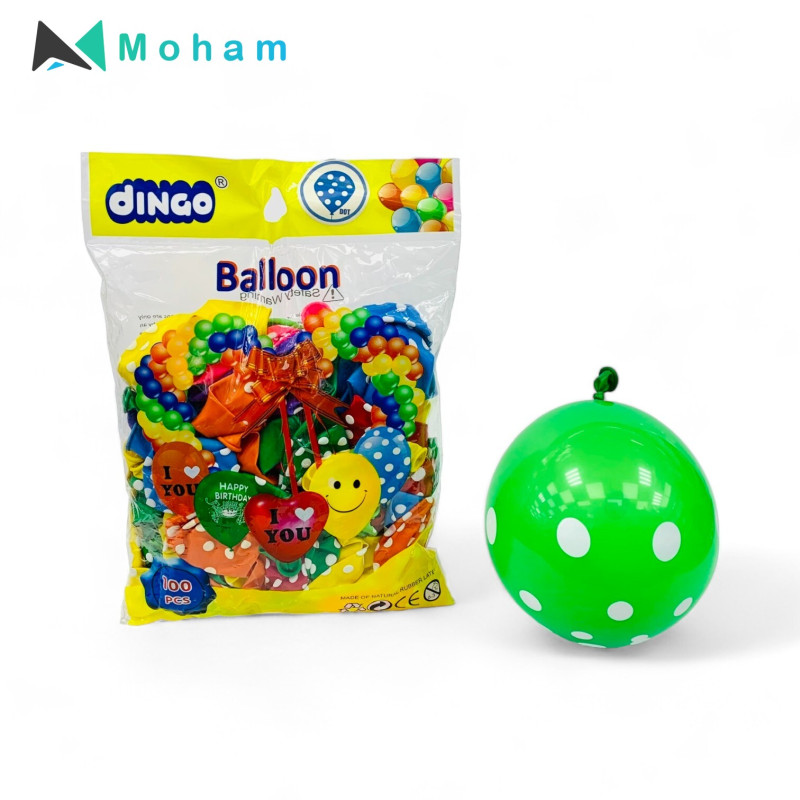 Dingo Balloons - 100 Pcs Assorted Balloons for Every Occasion