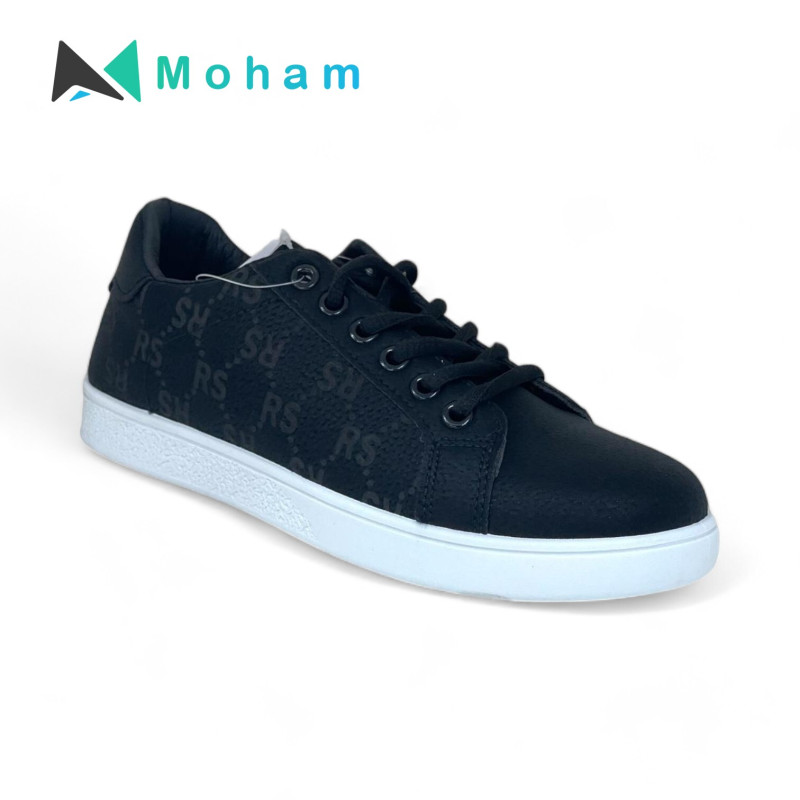 RS Monogram Black Sneakers