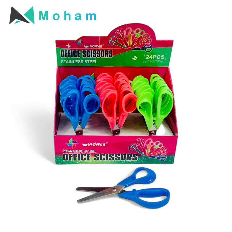 Windmill Stainless Steel Office Scissors, Assorted Colors