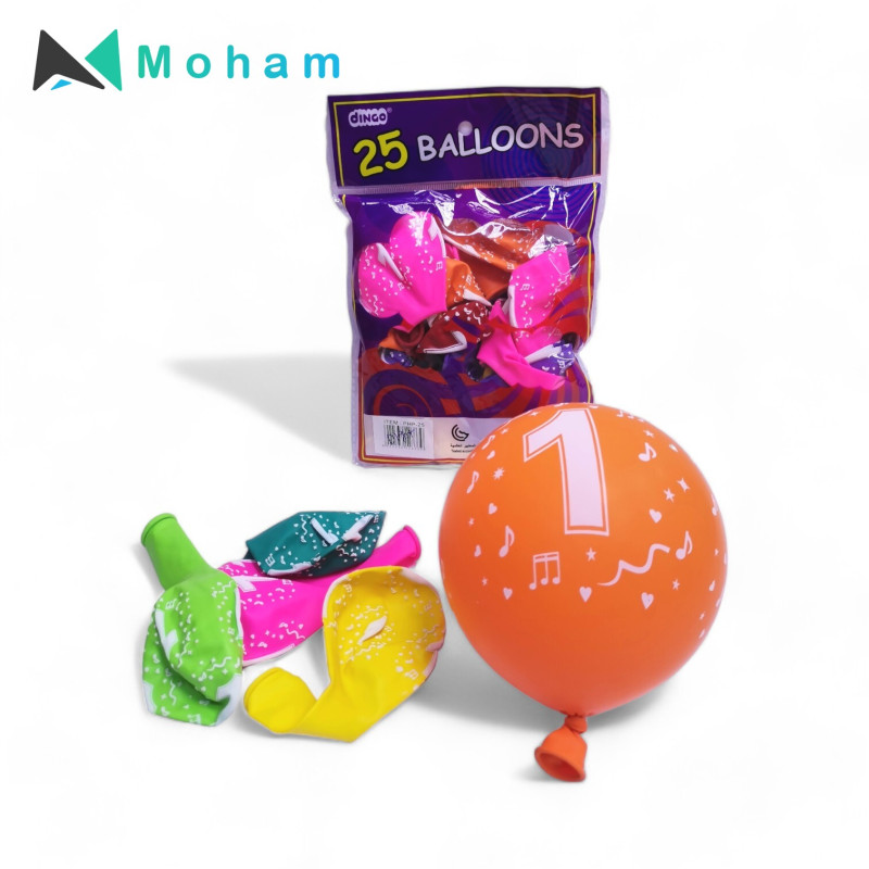 Dingo 25 Balloons - Assorted Colors and Designs