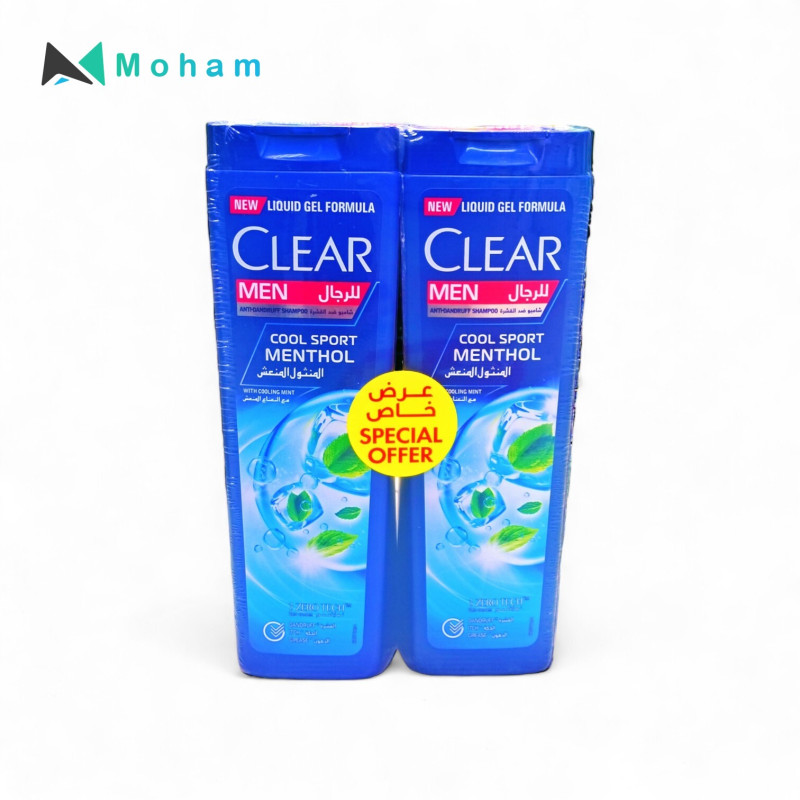 CLEAR MEN COOL SPORT MENTHOL SHAMPOO 350ML 2PC/ST