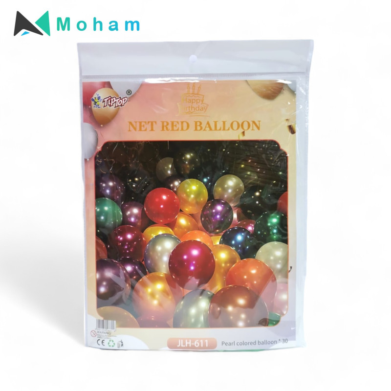 Tiptop Net Red Balloon Set - 30 Pearl Colored Balloons for Happy Birthday Celebration