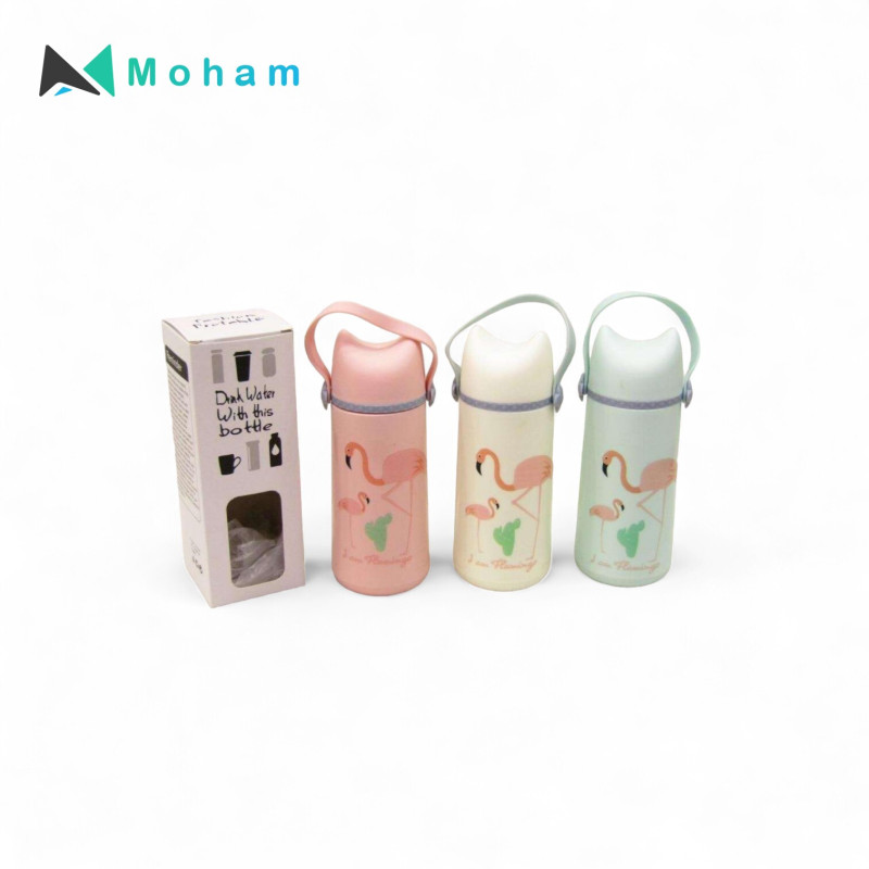 Flamingo-Themed Insulated Water Bottle Set  6.5X17.5CM