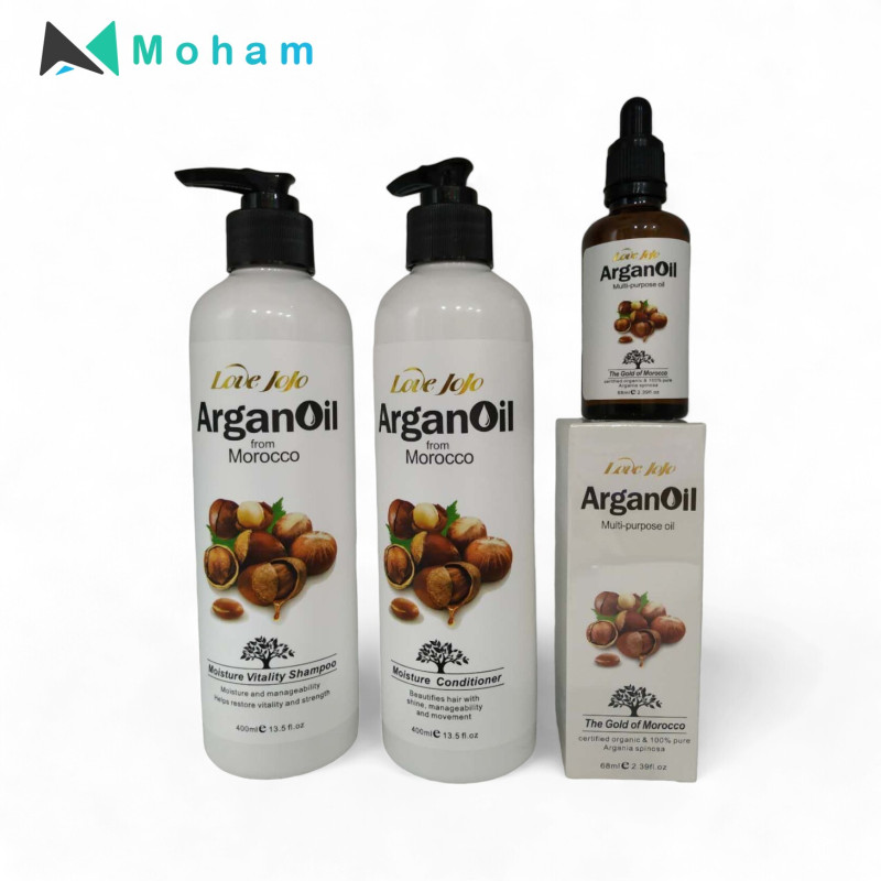 LOVE JOJO ARGAN OIL SHAMPOO AND CONDITIONER AND SERUM