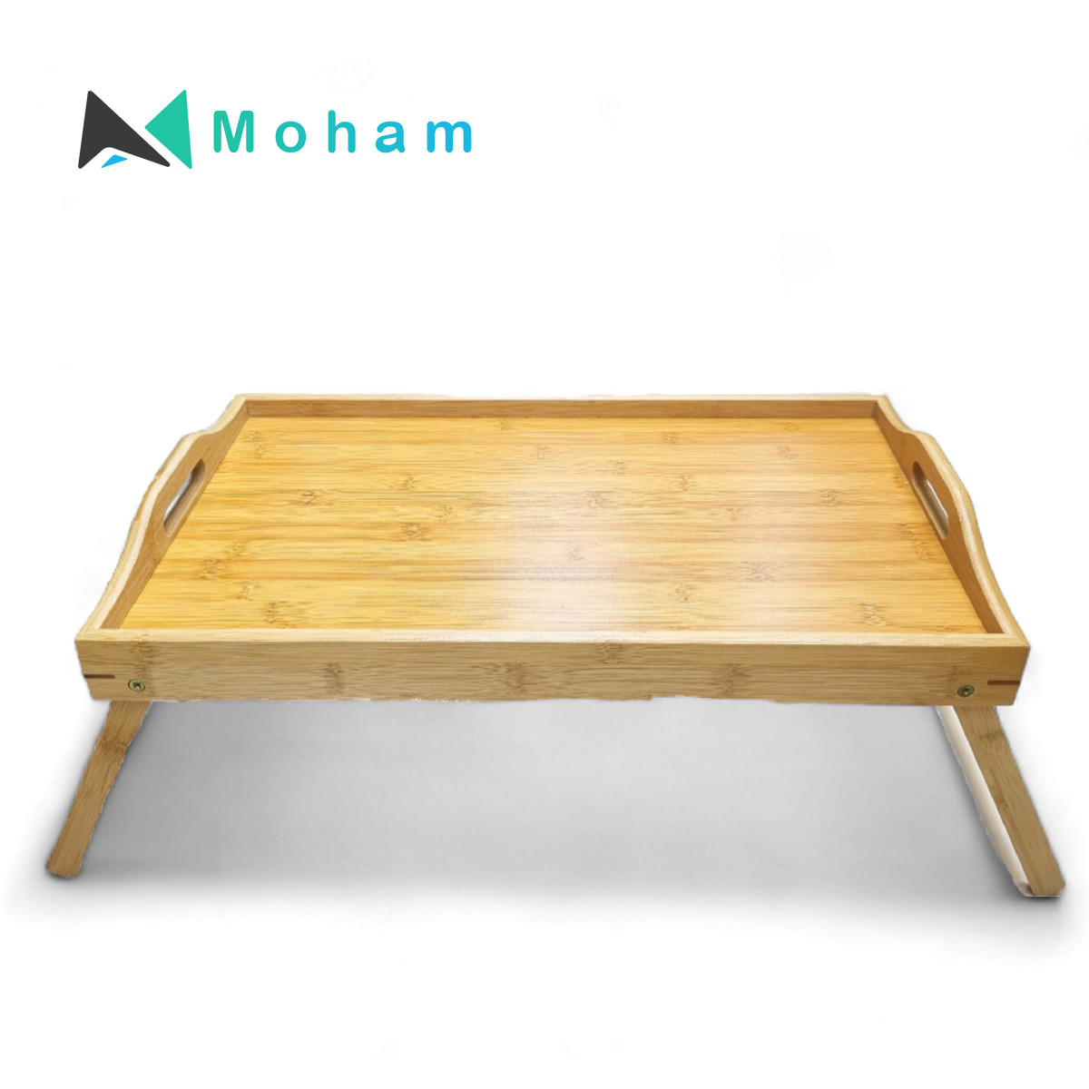 Large Bamboo Serving Tray with Foldable Legs - 30x50 cm