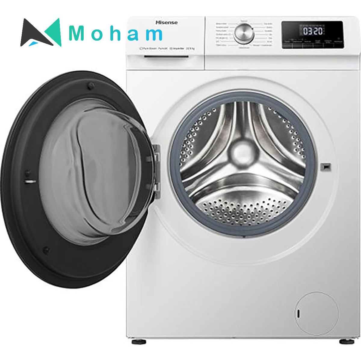 Hisense WDQA1014EVJM 60cm Freestanding 10 KG Front Load Washer Dryer - 1400 RPM - Pure Steam - PureJet - Pause and Add - Inverter Motor - White