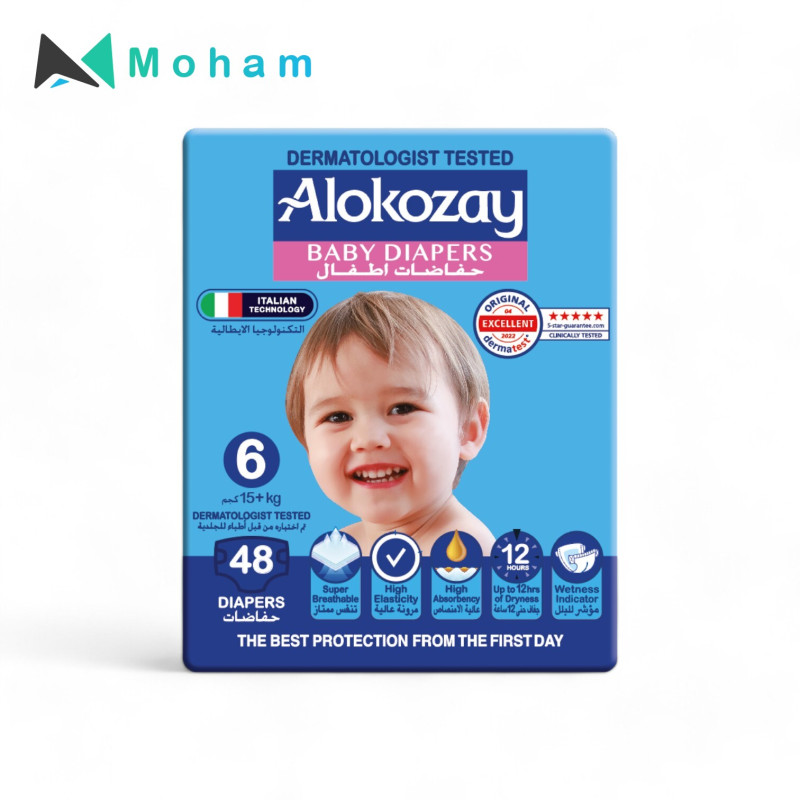 Alokozay Premium Baby Diapers - SIZE 6 – 48 pcs