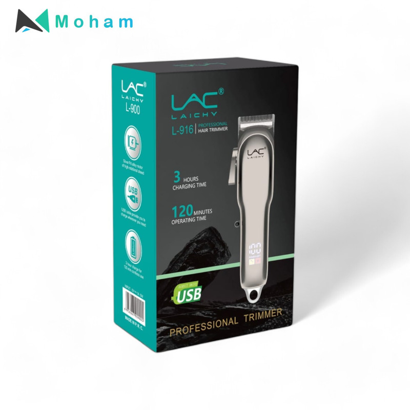 LAC LAICHY L-916 Professional Hair Trimmer – Cordless Barber Clipper for Men