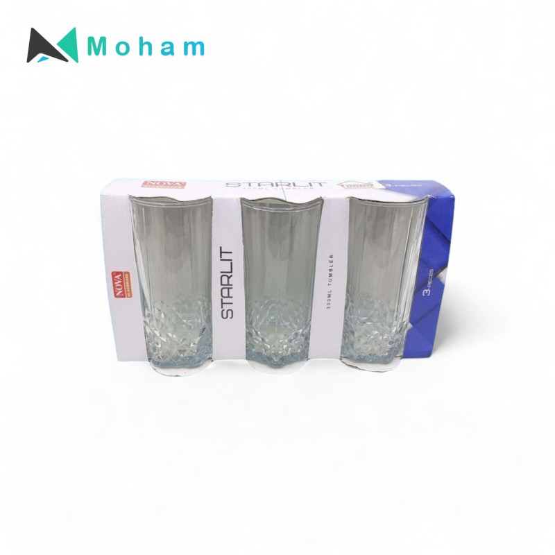 NOVA STARLIT TUMBLER 300ML-3PCS