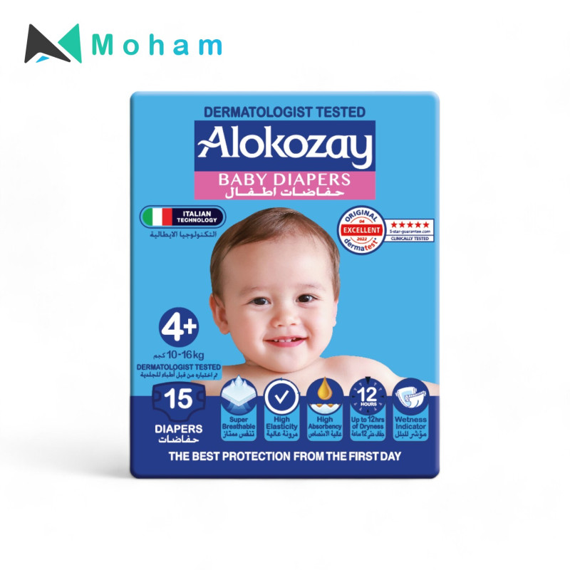Alokozay Premium Baby Diapers - SIZE 4P - 15pcs