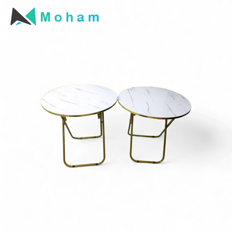 ROUND DESK(WHITE+GOLD)
