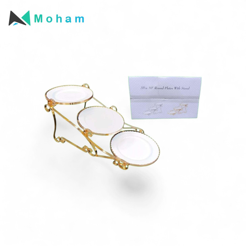 PLATES WITH STAND 10"ROUND-3PCS
