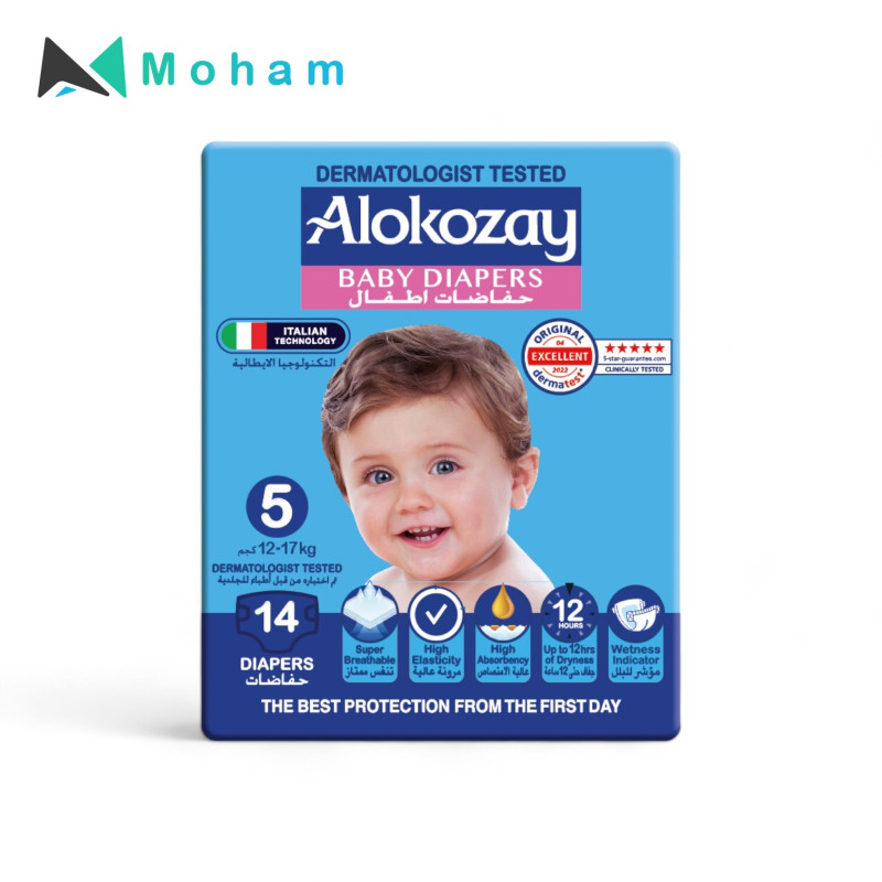 Alokozay Premium Baby Diapers - SIZE 5 - 14pcs