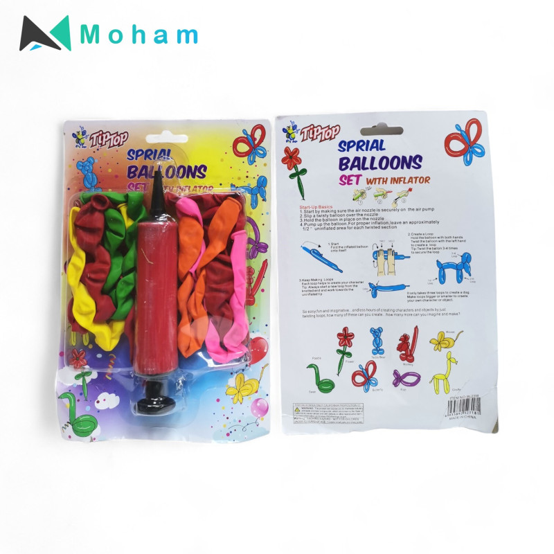 Spiral Balloons Set with Inflator - Unleash Your Creativity!