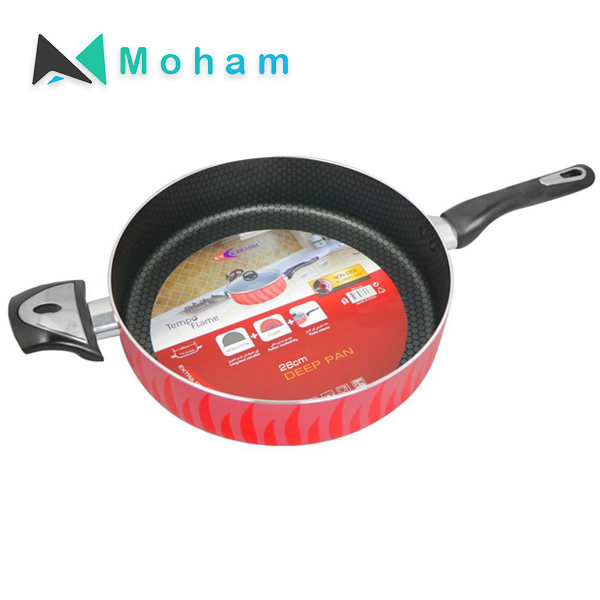 Kawashi's Tempo Flame Non-Stick Deep Frying Pan With Glass-Lid 26Cm