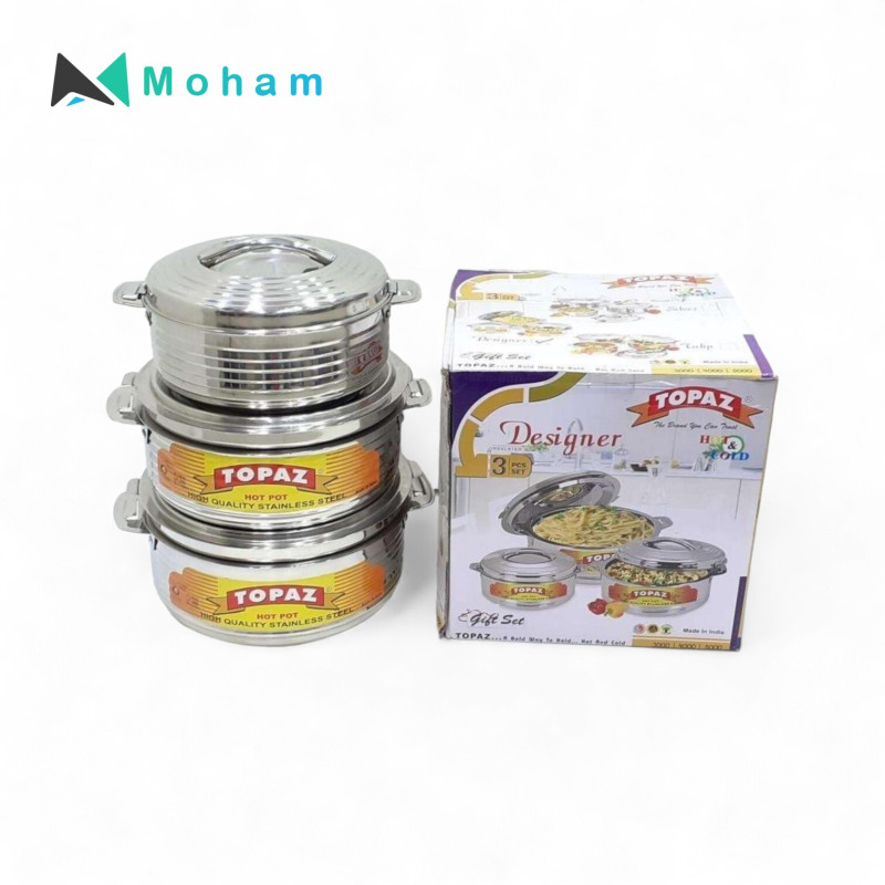 TOPAZ STAINLESS STEEL 3PC HOTPOT SET