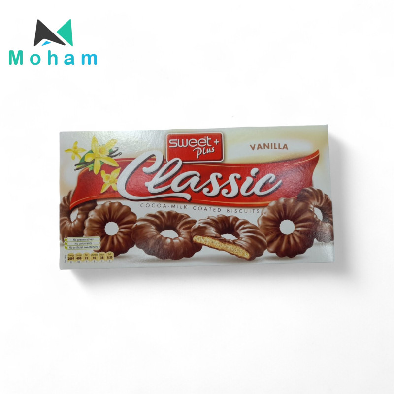 Sweet+ Classic Vanilla Cocoa Milk Coated Biscuits 24 pcs. 170 grams