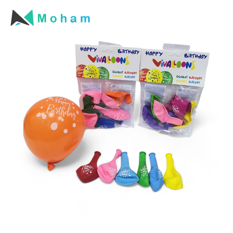 Vivaloons Happy Birthday Balloons Set-Assorted